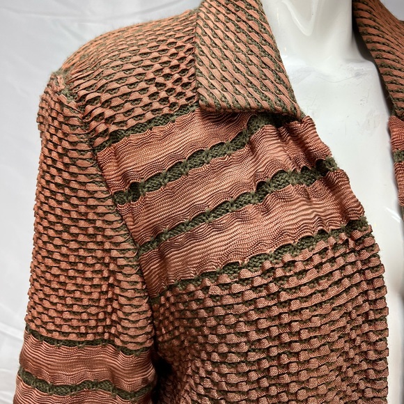 Pepa Pombo handmade copper woven open draped long jacket - Picture 2 of 15